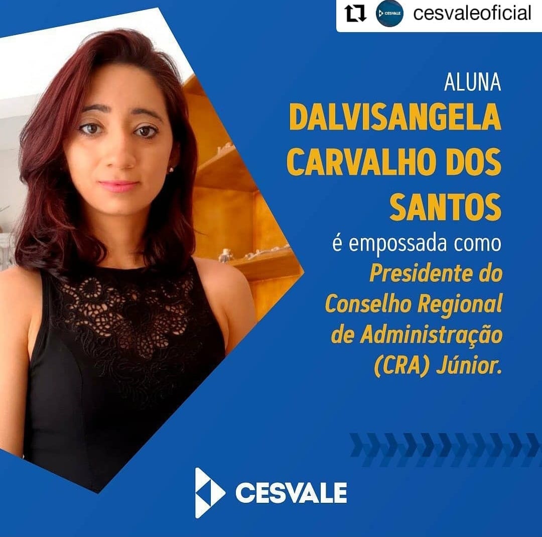 Fui convidada pelo Presidente do CRA para representar os alunos discentes nos cursos universitários, de graduação e técnicos no curso de administração.